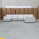 The Midtown Deep Seat Corner Lounge with Ottoman - Oat available to purchase from Warehouse Furniture Clearance at our next sale event.