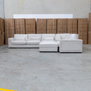 The Midtown Deep Seat Corner Lounge with Ottoman - Oat available to purchase from Warehouse Furniture Clearance at our next sale event.