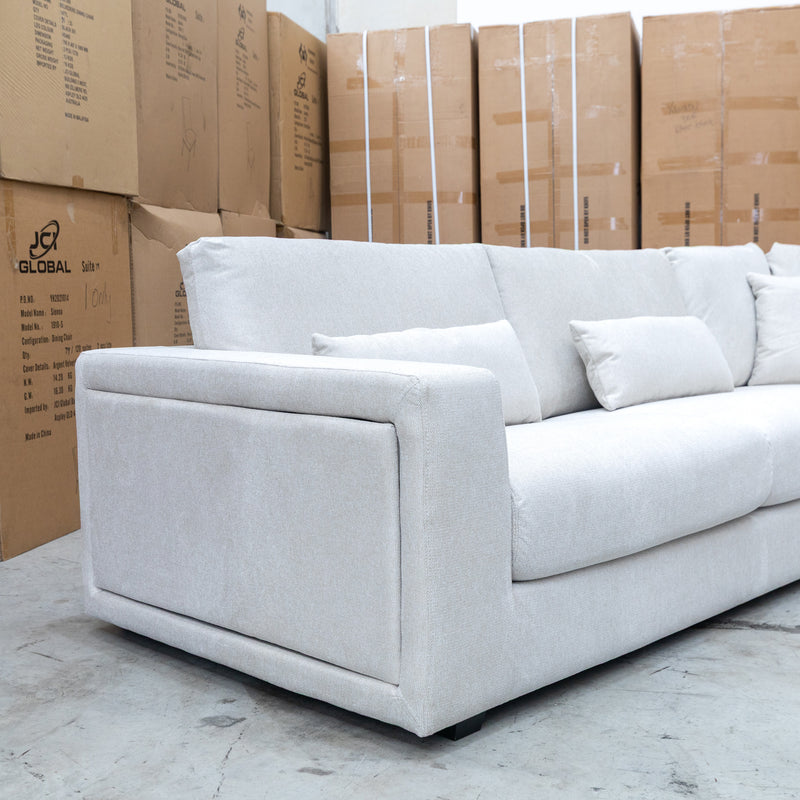 The Midtown Deep Seat Corner Lounge with Ottoman - Oat available to purchase from Warehouse Furniture Clearance at our next sale event.