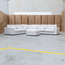 The Midtown Deep Seat Corner Lounge with Ottoman - Oat available to purchase from Warehouse Furniture Clearance at our next sale event.