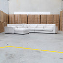 The Midtown Deep Seat Corner Lounge with Ottoman - Oat available to purchase from Warehouse Furniture Clearance at our next sale event.