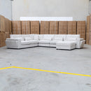 The Midtown Deep Seat Corner Lounge with Ottoman - Oat available to purchase from Warehouse Furniture Clearance at our next sale event.