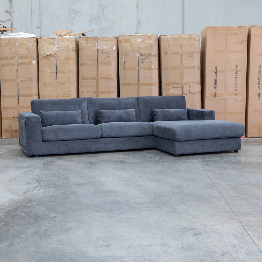 The Midtown Deep Seat RHF Chaise Lounge - Leeds Carbon available to purchase from Warehouse Furniture Clearance at our next sale event.