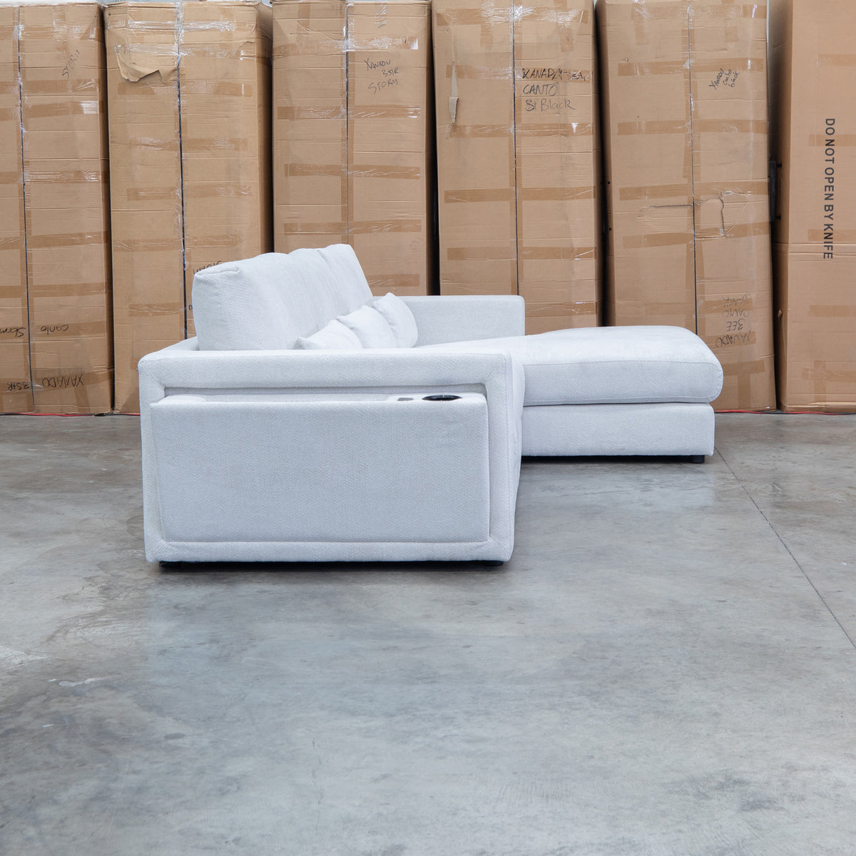 The Midtown Deep Seat RHF Chaise Lounge - Leeds Oat available to purchase from Warehouse Furniture Clearance at our next sale event.