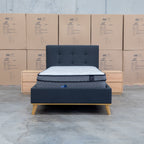 The Milos King Single Fabric Bed - Charcoal available to purchase from Warehouse Furniture Clearance at our next sale event.