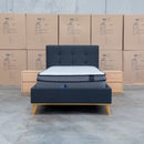 The Milos King Single Fabric Bed - Charcoal available to purchase from Warehouse Furniture Clearance at our next sale event.