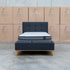 The Milos King Single Fabric Bed - Charcoal