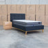 The Milos King Single Fabric Bed - Charcoal