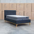 The Milos King Single Fabric Bed - Charcoal