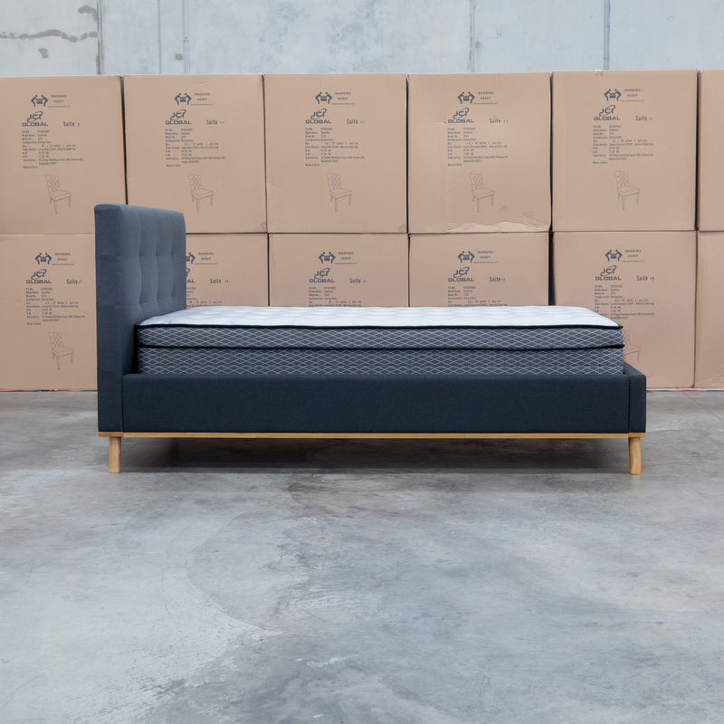 The Milos King Single Fabric Bed - Charcoal