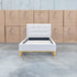 The Milos King Single Fabric Bed - Oat White