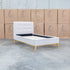 The Milos King Single Fabric Bed - Oat White