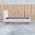 The Milos King Single Fabric Bed - Oat White