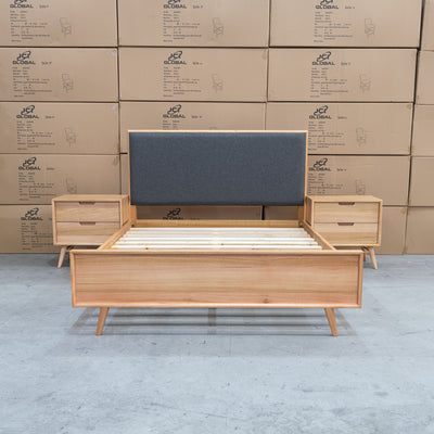 The Brooklyn Messmate Hardwood & Fabric King Bed available to purchase from Warehouse Furniture Clearance at our next sale event.