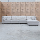 The Malta Modular Corner Lounge with Ottoman - Oat available to purchase from Warehouse Furniture Clearance at our next sale event.
