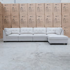 The Malta Modular Corner Lounge with Ottoman - Oat available to purchase from Warehouse Furniture Clearance at our next sale event.