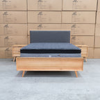 The Brooklyn Messmate Hardwood & Fabric King Bed available to purchase from Warehouse Furniture Clearance at our next sale event.