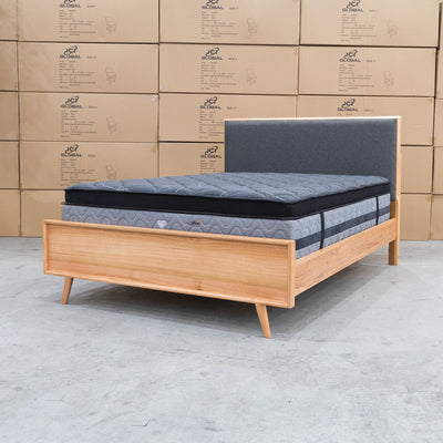 The Brooklyn Messmate Hardwood & Fabric Queen Bed available to purchase from Warehouse Furniture Clearance at our next sale event.