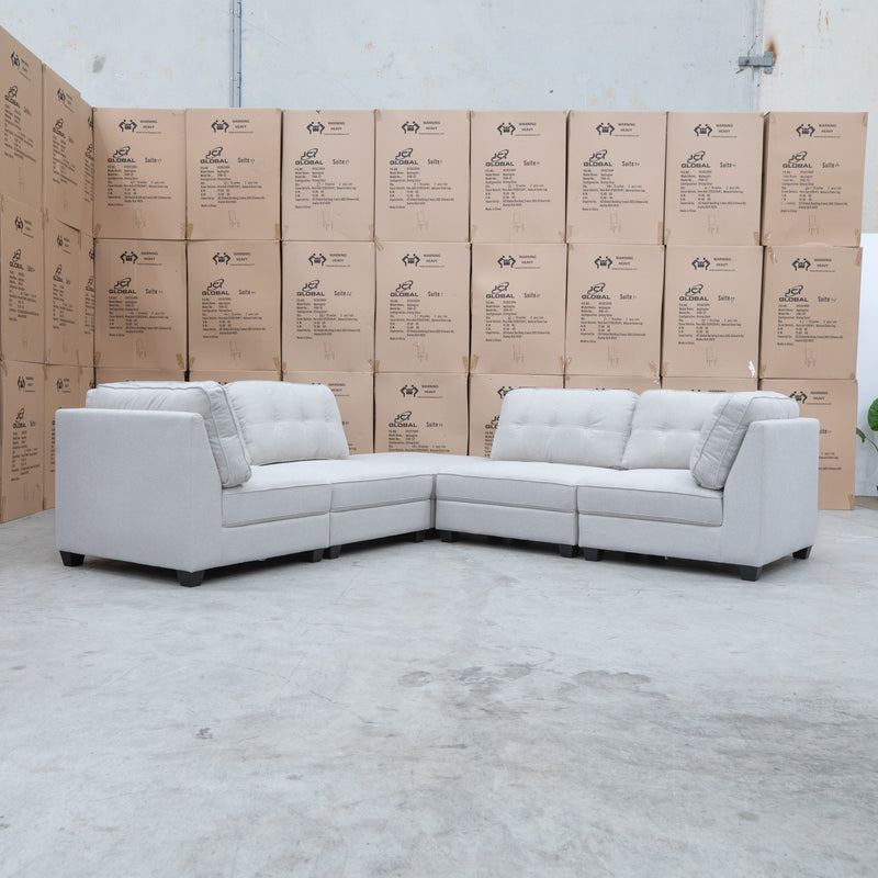 The Malta Modular Corner Lounge with Ottoman - Oat available to purchase from Warehouse Furniture Clearance at our next sale event.