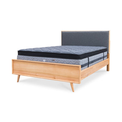The Brooklyn Messmate Hardwood & Fabric Queen Bed available to purchase from Warehouse Furniture Clearance at our next sale event.