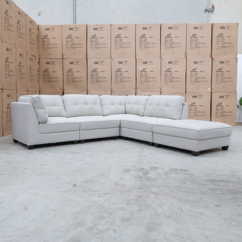 The Malta Modular Corner Lounge with Ottoman - Oat available to purchase from Warehouse Furniture Clearance at our next sale event.