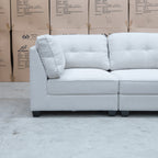 The Malta Modular Corner Lounge with Ottoman - Oat available to purchase from Warehouse Furniture Clearance at our next sale event.