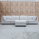 The Malta Modular Corner Lounge with Ottoman - Oat available to purchase from Warehouse Furniture Clearance at our next sale event.