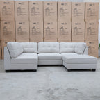 The Malta Modular Corner Lounge with Ottoman - Oat available to purchase from Warehouse Furniture Clearance at our next sale event.