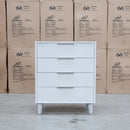 The Gracey White Timber Tall Boy available to purchase from Warehouse Furniture Clearance at our next sale event.