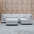 The Malta Modular Corner Lounge with Ottoman - Oat available to purchase from Warehouse Furniture Clearance at our next sale event.