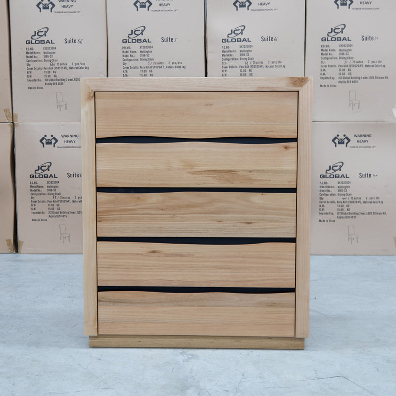 The Dallas Messmate Four Drawer Tallboy available to purchase from Warehouse Furniture Clearance at our next sale event.