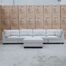 The Malta Modular Corner Lounge with Ottoman - Oat available to purchase from Warehouse Furniture Clearance at our next sale event.