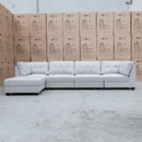 The Malta Modular Corner Lounge with Ottoman - Oat available to purchase from Warehouse Furniture Clearance at our next sale event.
