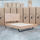 Monaco Live Edge Messmate Timber Queen Floating Bedframe - Warehouse Furniture Clearance