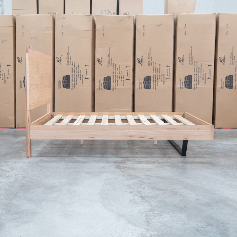 The Monaco Live Edge Messmate Timber Queen Floating Bedframe