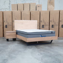 Monaco Live Edge Messmate Timber Queen Floating Bedframe - Warehouse Furniture Clearance