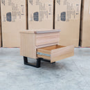 Monaco Two Drawer Live Edge Messmate Bedside - Warehouse Furniture Clearance