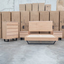 Monaco Live Edge Messmate Timber Queen Floating Bedframe - Warehouse Furniture Clearance