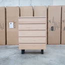 Monaco Live Edge Messmate Hardwood 5 Drawer Tallboy - Warehouse Furniture Clearance