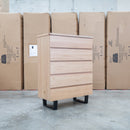 Monaco Live Edge Messmate Hardwood 5 Drawer Tallboy - Warehouse Furniture Clearance