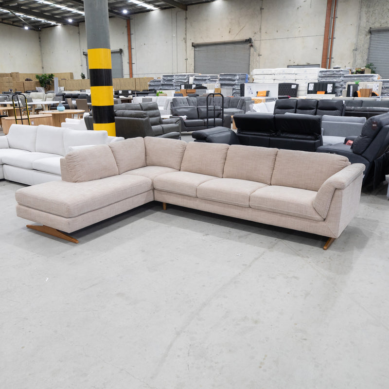 The La-Z-Boy Nash LHF Corner Chaise Lounge - High Roller Brass available to purchase from Warehouse Furniture Clearance at our next sale event.