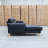 The Nevada Three Seat LHF Leather Chaise Lounge - Black
