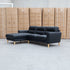 The Nevada Three Seat LHF Leather Chaise Lounge - Black