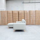 Nevada Three Seat LHF Leather Chaise Lounge - Light Grey