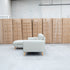The Nevada Three Seat LHF Leather Chaise Lounge - Light Grey
