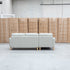 The Nevada Three Seat LHF Leather Chaise Lounge - Light Grey