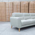 The Nevada Three Seat RHF Leather Chaise Lounge - Light Grey