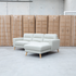 The Nevada Three Seat RHF Leather Chaise Lounge - Light Grey