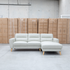 The Nevada Three Seat RHF Leather Chaise Lounge - Light Grey