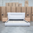 Quinn Queen Upholstered Bed - Natural - Warehouse Furniture Clearance